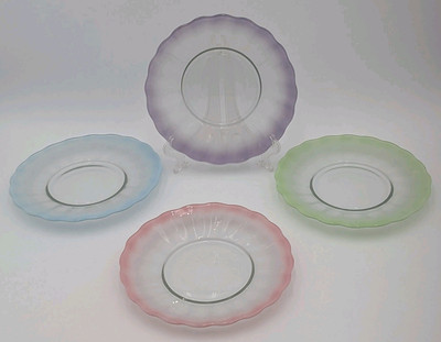 4 PRINCESS HOUSE COTTAGE TULIP 4 Color Luncheon Plates 9 in.