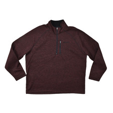 Eddie Bauer Men's Size XXL Burgandy Red 1/4 Zip Knit Fleece Pullover Sweater