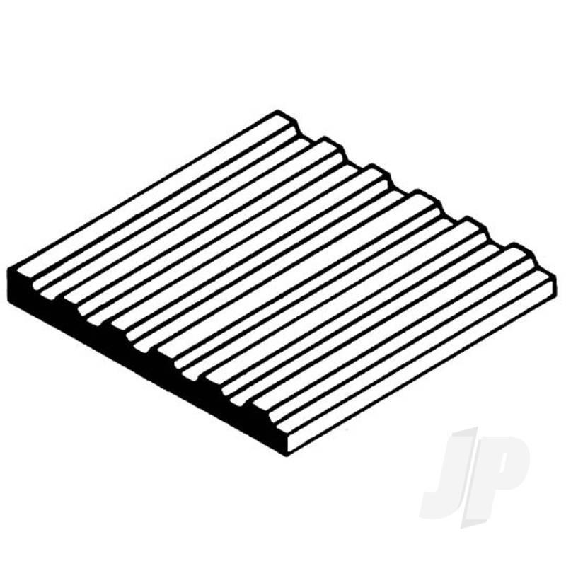 Evergreen 6x12in (15x30cm) Corrugated Metal Siding Plastic Sheet .040in (1.0m...