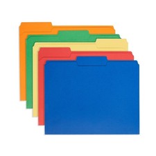 Tab Reinforced File Folder, Letter Size, Assorted Colors, 100 Ct. Bss-10024