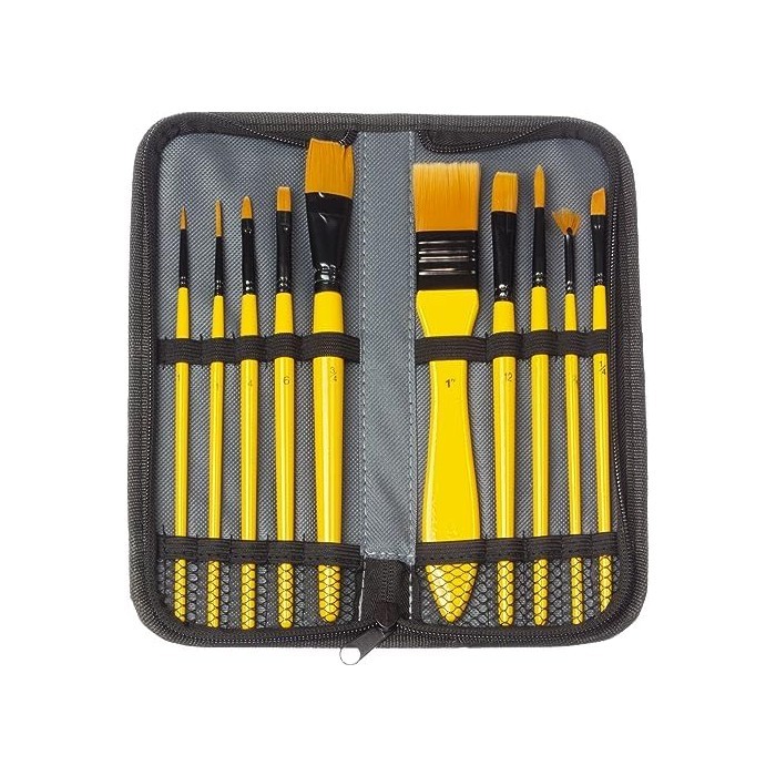Kit pinceaux acrylique Kangaro K-840003 dans son étui pour peindre en atelier
