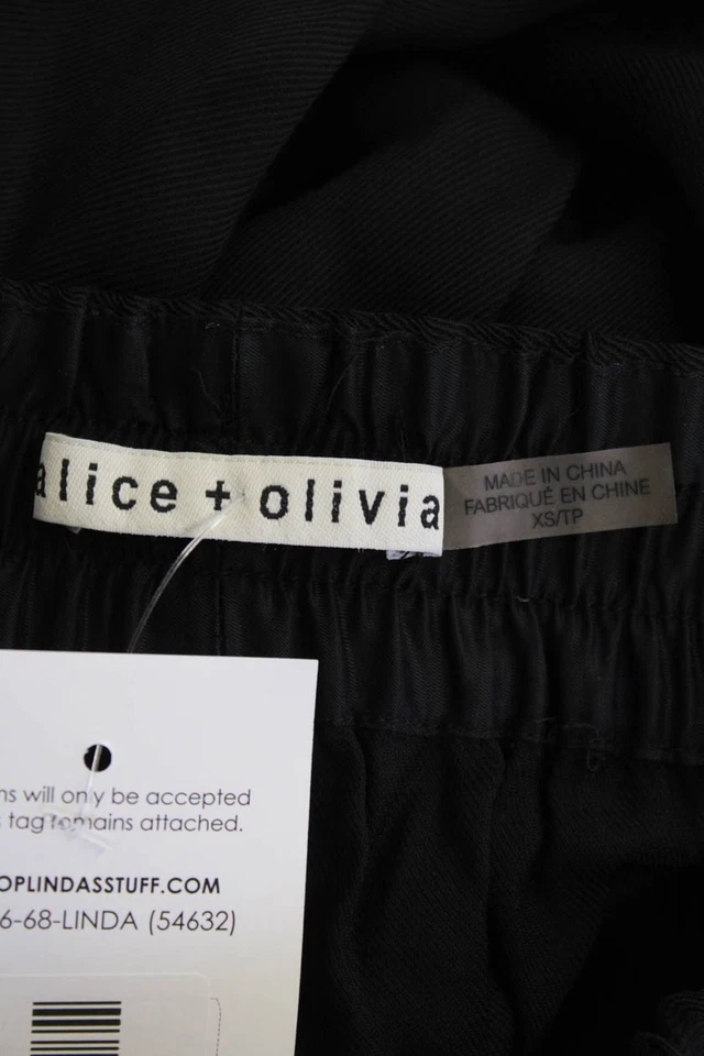 Pantalones deportivos Alice + Olivia para mujer negros talla XS Foto 4 de 4