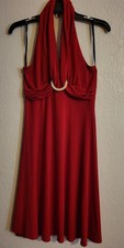 Lady Party Dress Red My Michelle Open Back Sz M Preowned