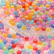 8Mm Acrylic Beads 600Pcs AB Color Transparent Bead Spacer Bubble Beads Plastic C