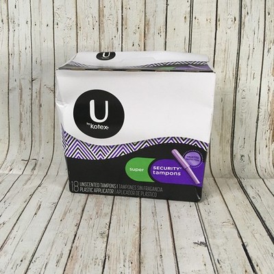 U by Kotex Security Tampons Super 18 Count Unscented Sealed Crushed Box