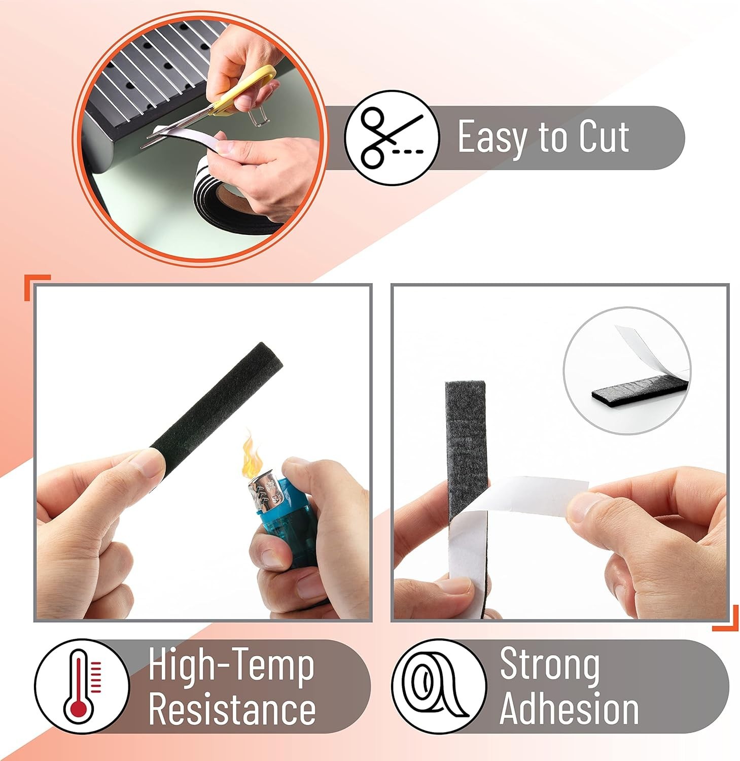 15 Ft High Heat Smoker Gasket for BBQ – Self-Stick Grill Seal Tape, Free & shipp