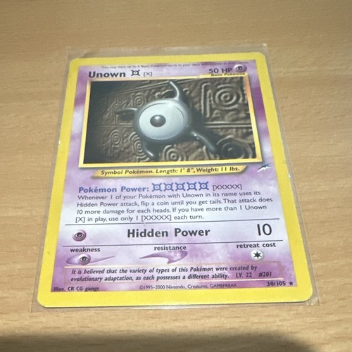 Pokemon TCG Unown [X] 30/105 Neo Destiny Rare Regular 50HP English 2000
