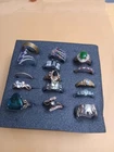 Vintage Costume Jewelry Lot of 15 Ring Multi Size Gold Tone  For  Crafting