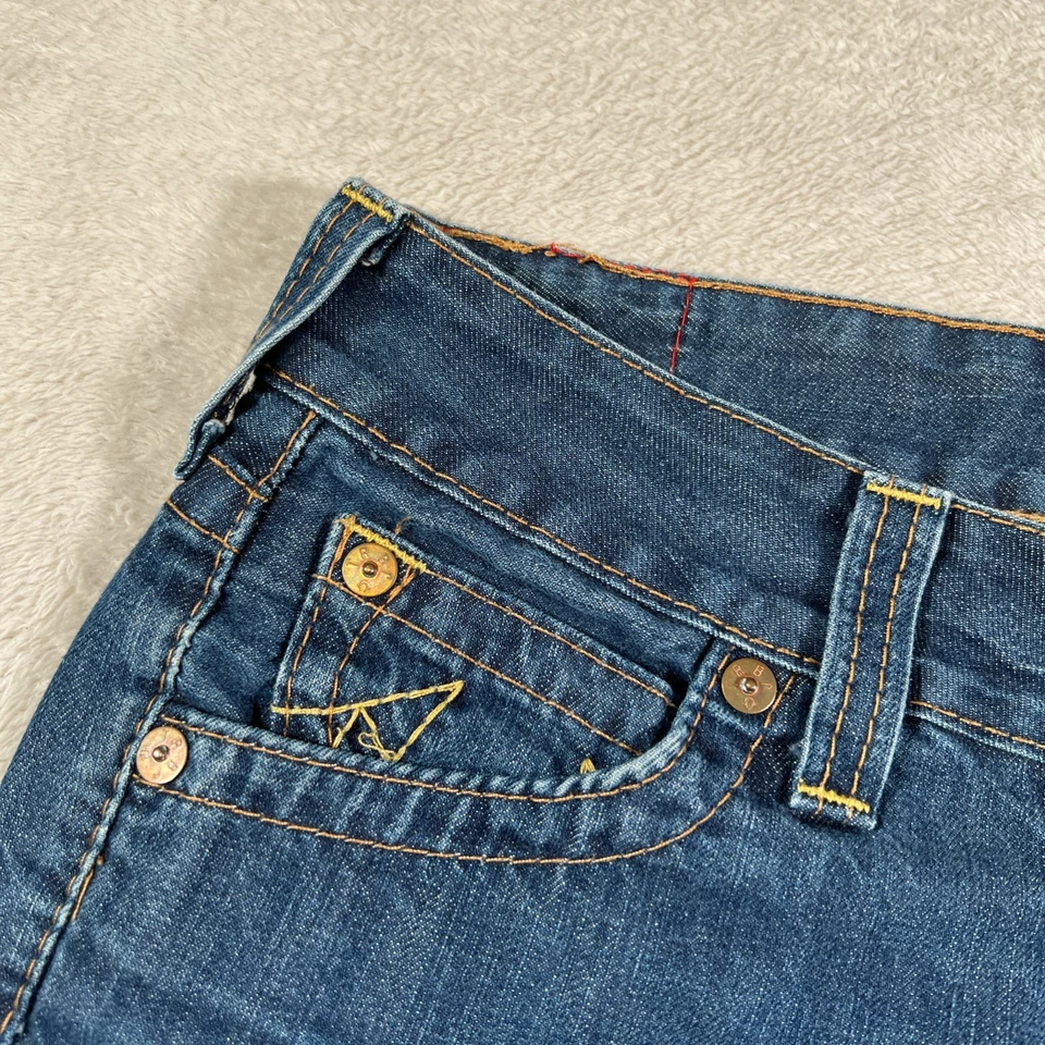 Pantalones cortos vaqueros Jess oscuros cintura baja vintage Y2K True Religion para mujer talla 27 Foto 4 de 4