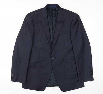 Next Anzugjacke Herren Blau Wolle Größe 40R