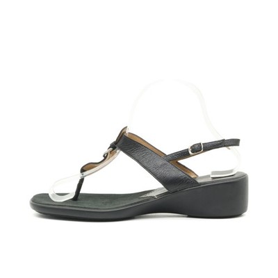 Geox Damen Sandalen EU 39 Respira Schwarz Leder Atmungsaktiv Riemchensandalen