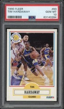 1990 Fleer Tim Hardaway Jr. Rookie #63 PSA 10 GEM MT HOF Golden State Warriors