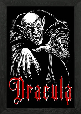 Vampir Dracula gerahmtes Wandbild Poster Leinwanddruck Bild