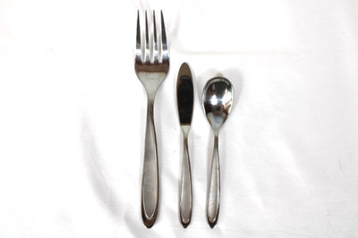Oneida AURORA Set of Serving Fork, Butter Knife, Sugar Spoon 18/10 Stainless