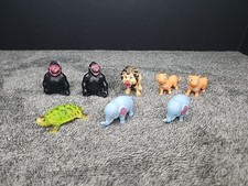 Vintage Zoo Animals Toy Lot Plastic Figures Made In Hong Kong 1960s Circus Wild