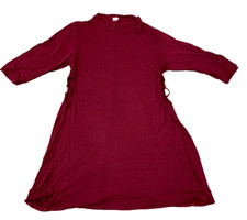 VTG True Light Swing Dress Sz 3XL USA Burgundy Cross side Cut outs Stretch Light