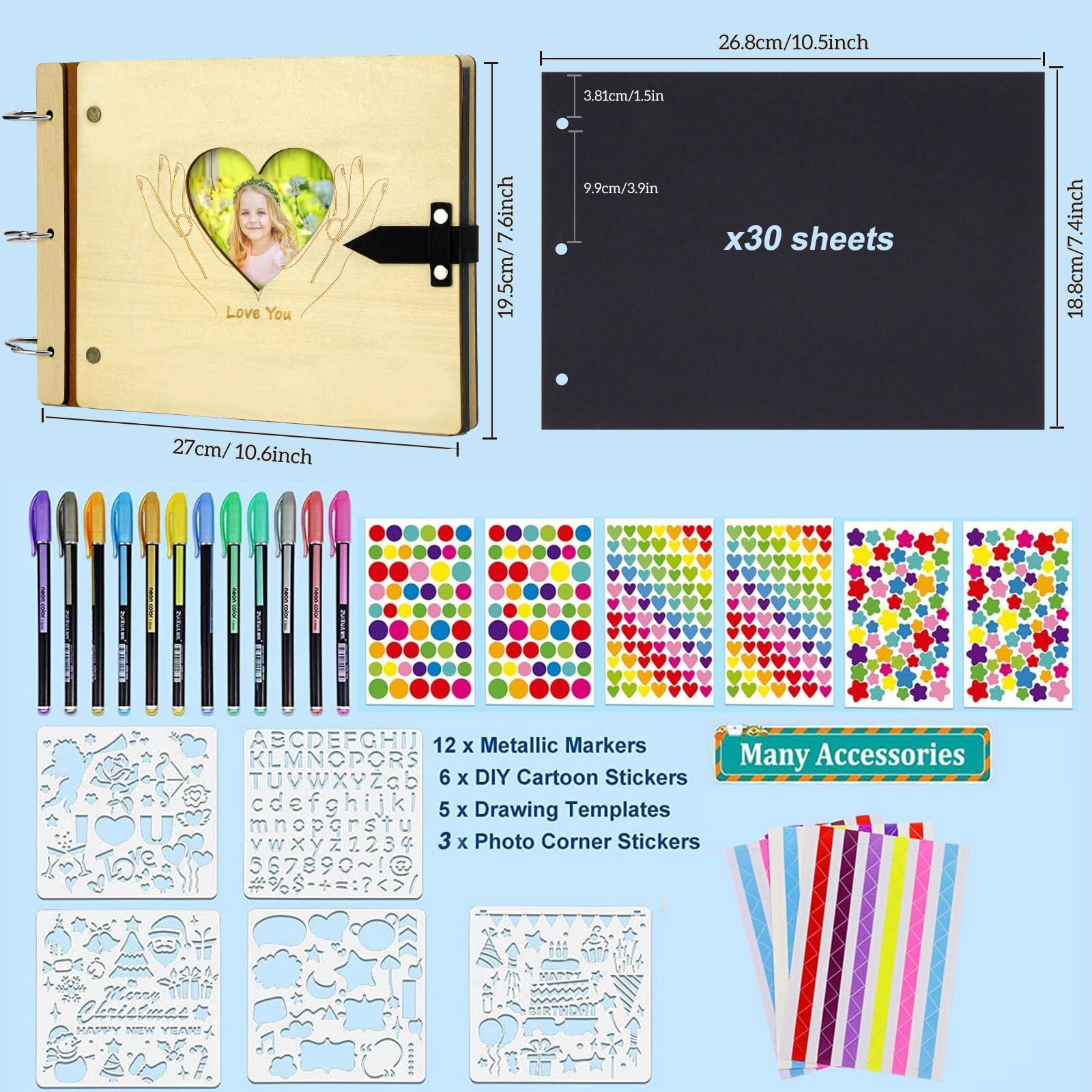 Scrapbook Couples Photo Album Love Scrapbook Memory Photo Book Family Christm...