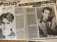 Beverly Hills 90210, Jason Priestley, Luke Perry, Two Page Vintage Clipping