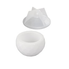 Jar Silicone Resin Mold with Lid Trapezoid Jewelry Storage Box Cup