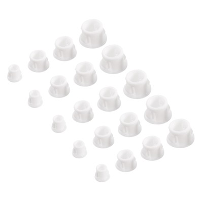 200Pcs 0.2''/0.32''/0.4''/0.51'' Plastic Hole Plugs Knockout Locking Plugs, White