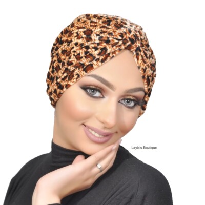 Leopard Print Turban in Velvet- Women