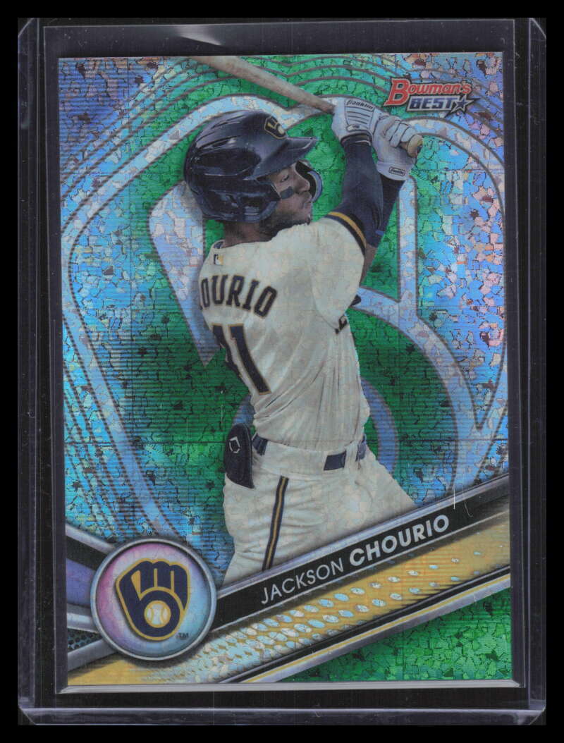 2022 Bowman's Best Green Mini Diamond Refractor Jackson Chourio Rookie 89/99