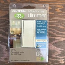 Lutron Dv-600ph-al 600-watt Diva Single Pole Dimmer Almond NEW SEALED
