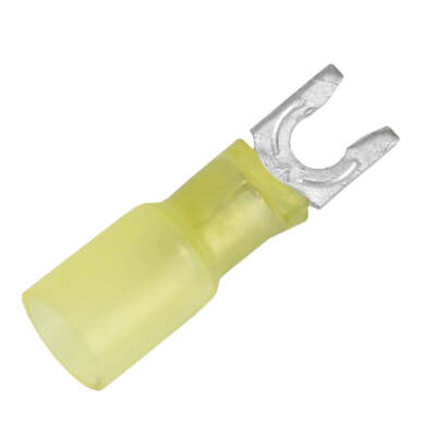Pacer 12-10 AWG Heat Shrink Spade Terminal - #8 Stud Size - 100 Pack [TE10-8SLF-