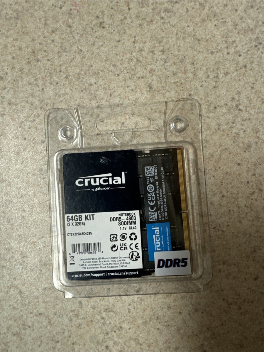 Crucial 64GB DDR5 4800MT/s 16GB 4枚 Crucial 64GB 4X16GB DDR5 4800MHZ PC5-38400 Laptop SODIMM