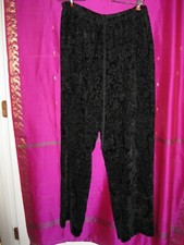 EMANUEL UNGARO WOMAN LABEL, BLACK DRAWSTRING WAIST, WIDE LEGGED SLACKS, SZ. S.