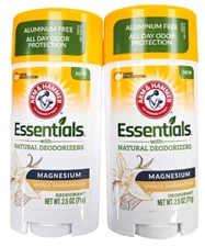 Arm & Hammer Essentials Deodorant VANILLA SANDALWOOD No Aluminum 2.5oz ( 2 pack)