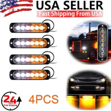 4x 6 LED Strobe Light Bar Car Truck Flashing Warning Hazard Beacon Amber/White