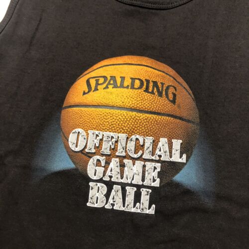 Vintage NWT Spalding Basketball Tank Top 100% Cotton Size XL Black - Picture 3 of 12