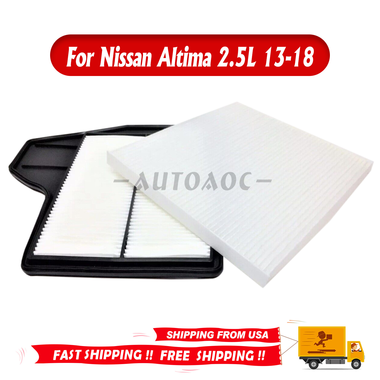 NEW Combo Set Engine Air & Cabin Air Filter for Nissan Altima 2.5L 2013