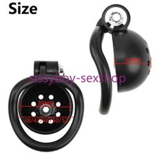 Male Chastity Device Set Small Cage Belt with 5 Size Ring Click Lock