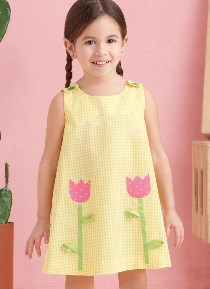 SIMPLICITY 9318 TODDLERS TENT TOPS DRESSES SHORTS Sewing Pattern Sizes 1 - 4 - Image 4 of 4