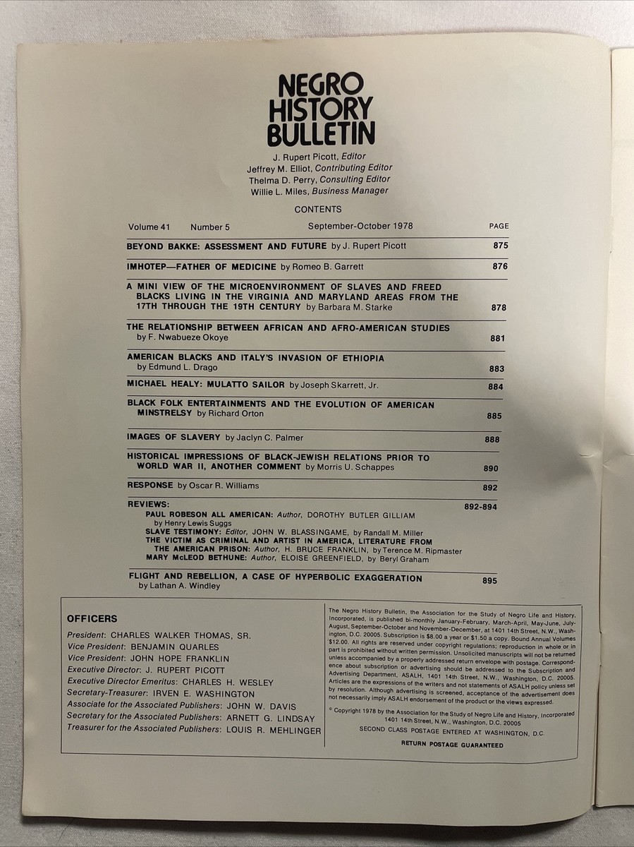 1978 Sept-Oct, Negro History Bulletin, Imhotep (MH685) | eBay