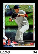 1-2018 BOWMAN CHROME DRAFT ASIA REFRACTOR THAD WARD RED SOX SP QTY