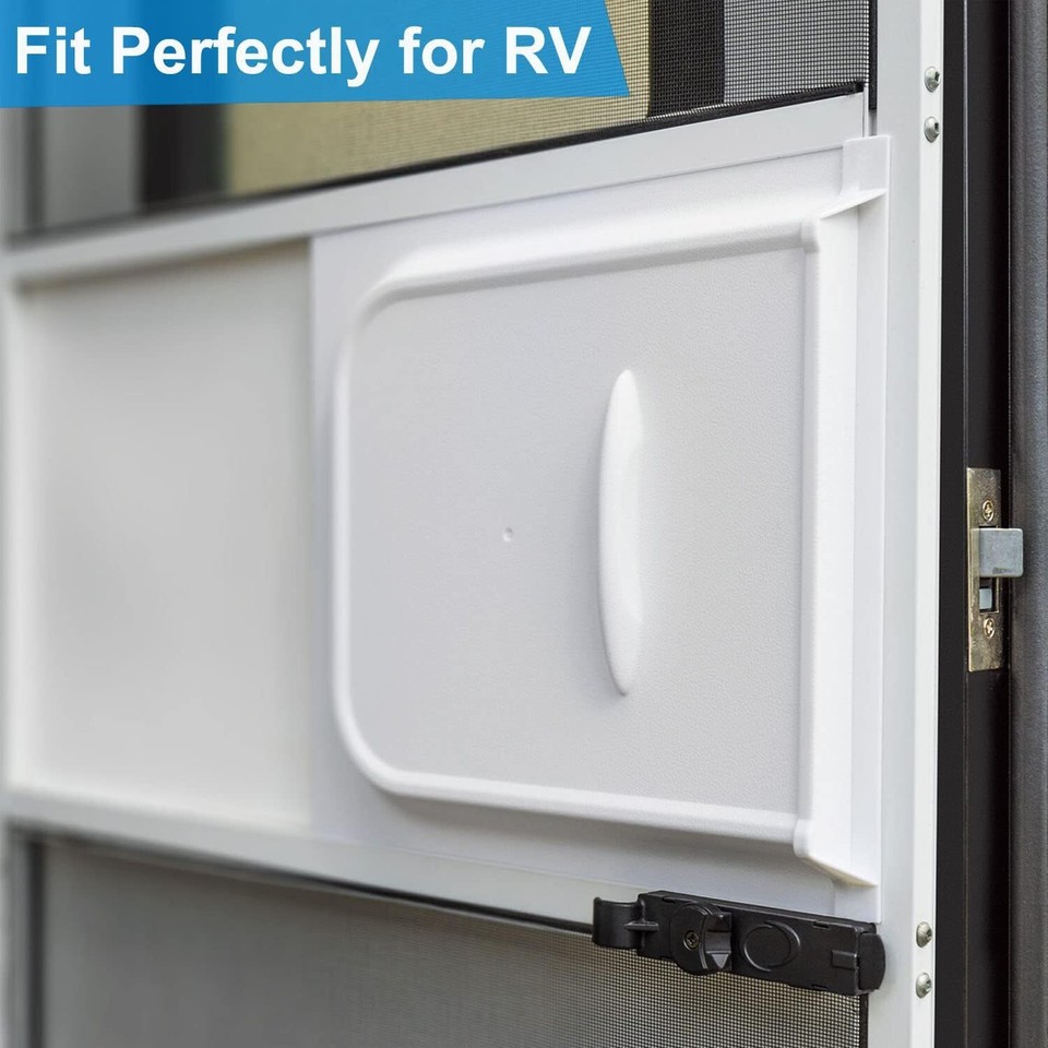 RV Screen Door Slider 12" White Panel with Slide Stop Fit for RV