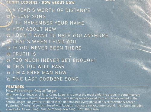 Kenny Loggins CD - How About Now New & Factory Sealed 2007 with Hype Sticker - Picture 4 of 5