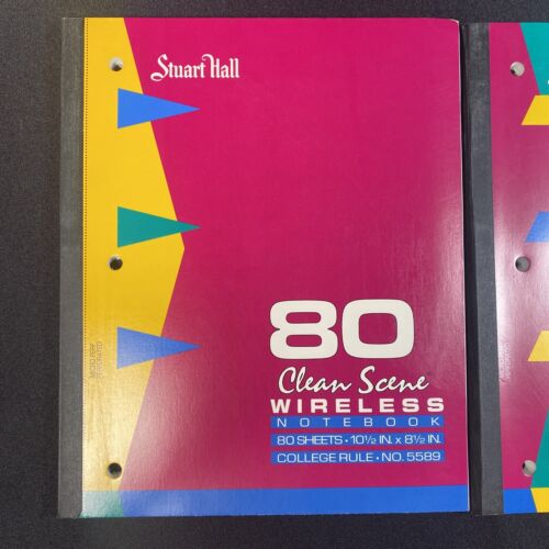 2 Vintage 1990's Stuart Hall Wireless Notebooks College 80 Sheet "Clean Scene" - Picture 2 of 7