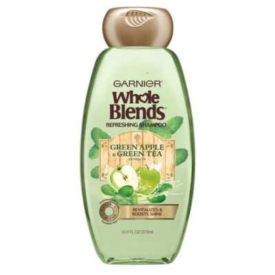 Garnier Whole Blends Shampoo with Green Apple  Green Tea Extracts, 12.5 Oz.