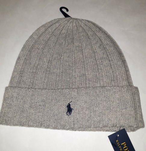 Polo Ralph Lauren Men`s knit Beanie 1 hat Pony logo wool bld Navy Red black Gray - Picture 7 of 13