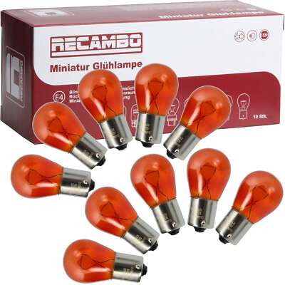 10 Stück BAU15S Lampe Lima PY21W 21Watt 12V Auto Glühbirne Blinker GELB