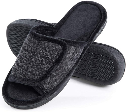 DL Adjustable Mens Slippers Memory Foam 