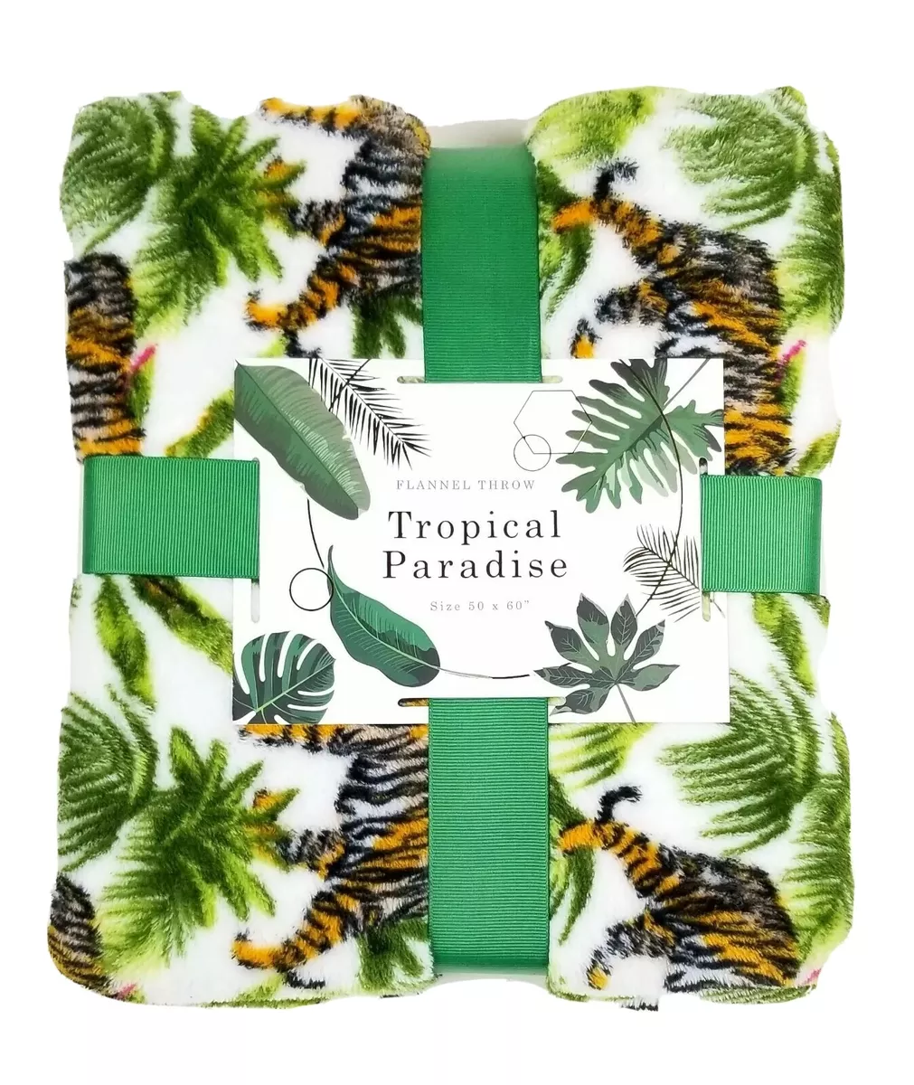 Tropical print throw blanket sale