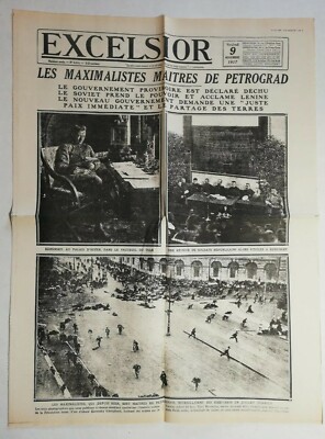 N972 Schlagzeile der Zeitung Excelsior 9. November 1917 Petrograd 
