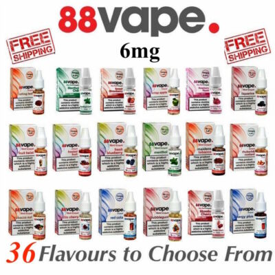 88 Vape E Liquid 6mg Nicotine All Flavours Any Pen 10ml Bottles Vape Juice  - 6mg | eBay UK