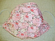 FACE MASK - ADULT - "PIGS" - NEW - REVERSIBLE - HOMEMADE
