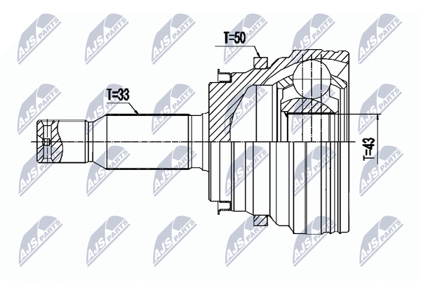 NTY NPZ-MS-064 Gelenksatz Antriebswelle Hinterachse FüR Mitsubishi-image